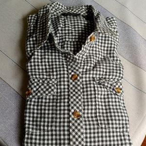 Eddie Bauer small, long sleeve, black/white flanne